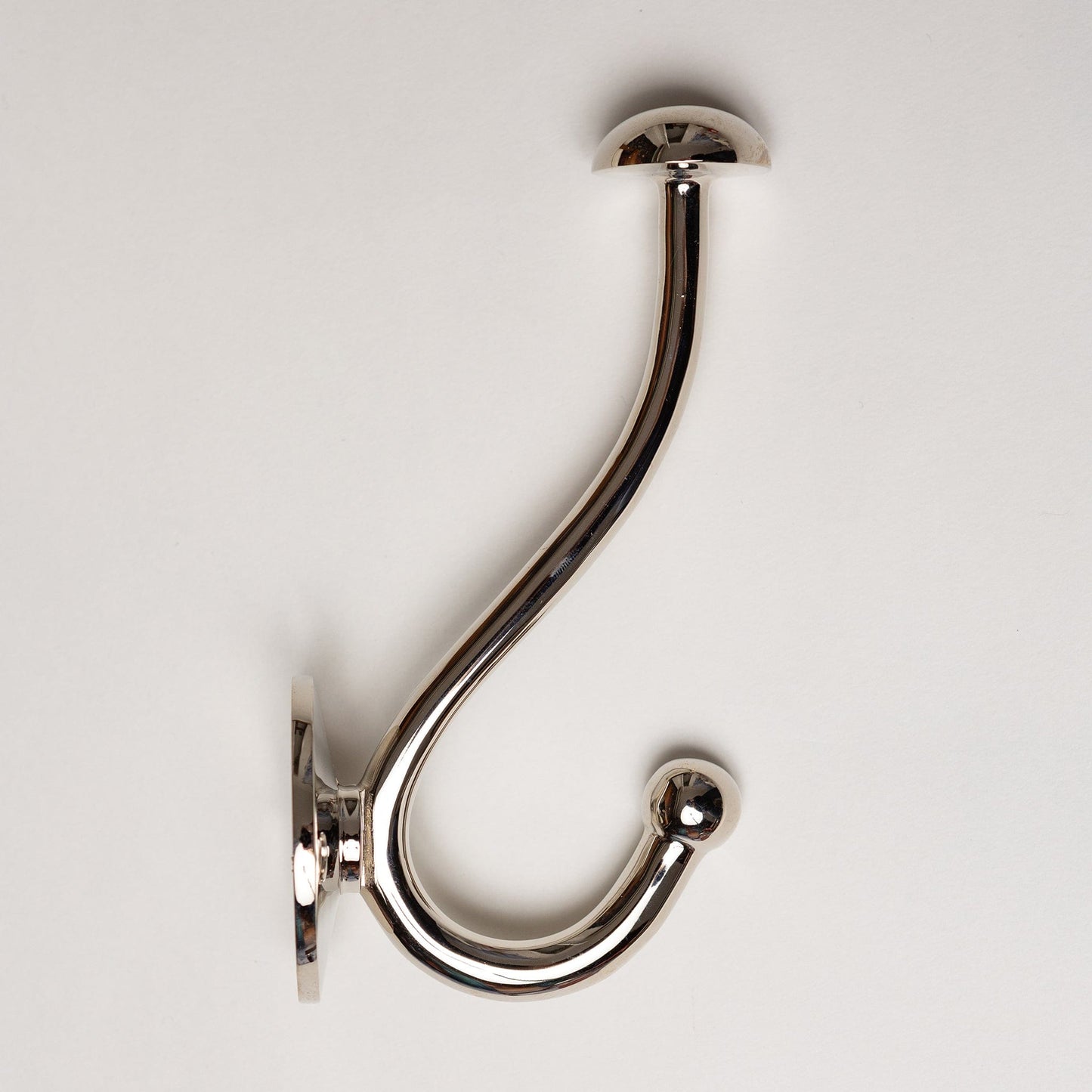 Solid Brass Mushroom Coat Hook - Nickel Finish