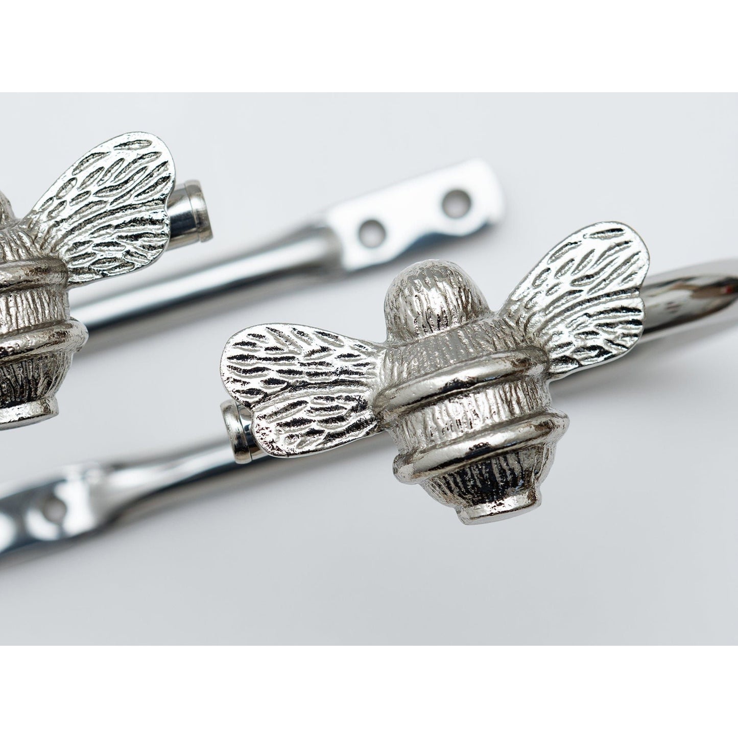 Bee Curtain Holdbacks - Nickel Finish - Brass bee