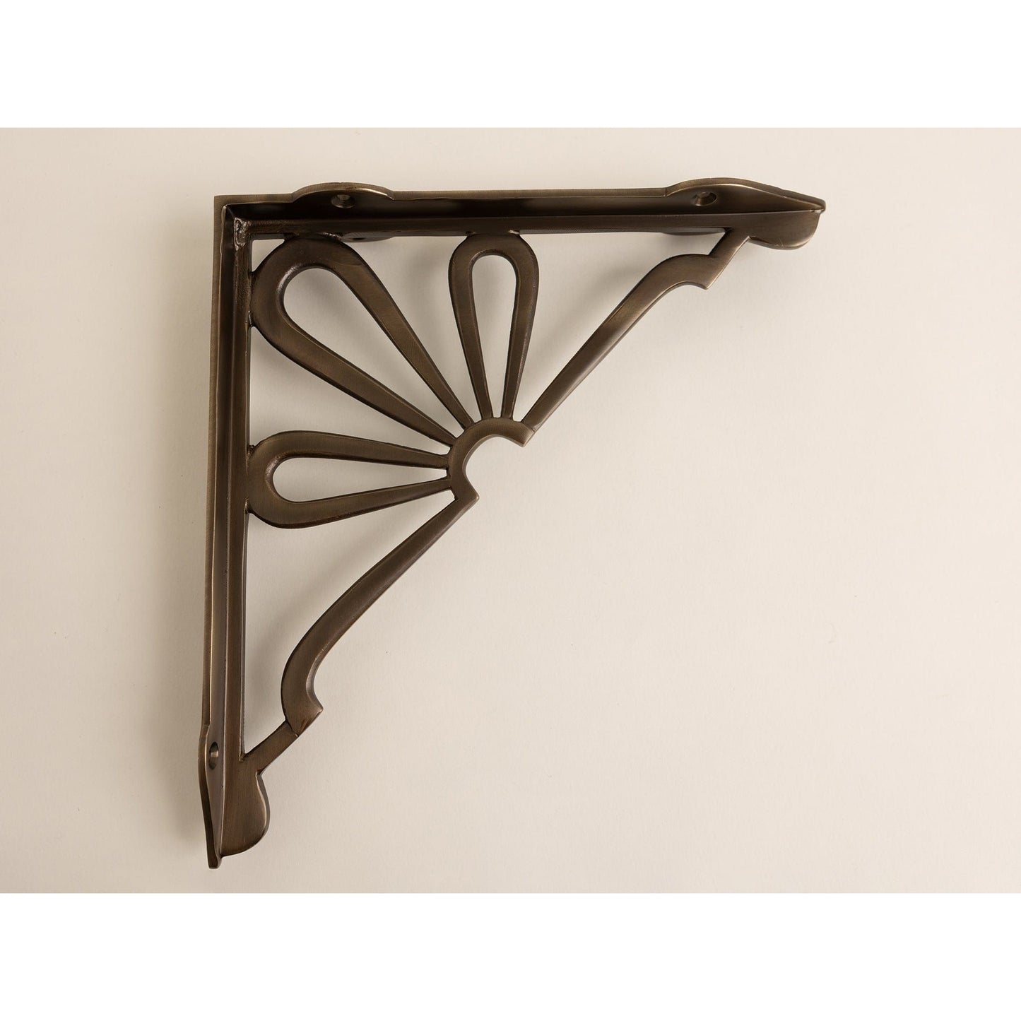 Antique Brass Flower Shelf Brackets - Heavy Duty Solid Brass - Brass bee