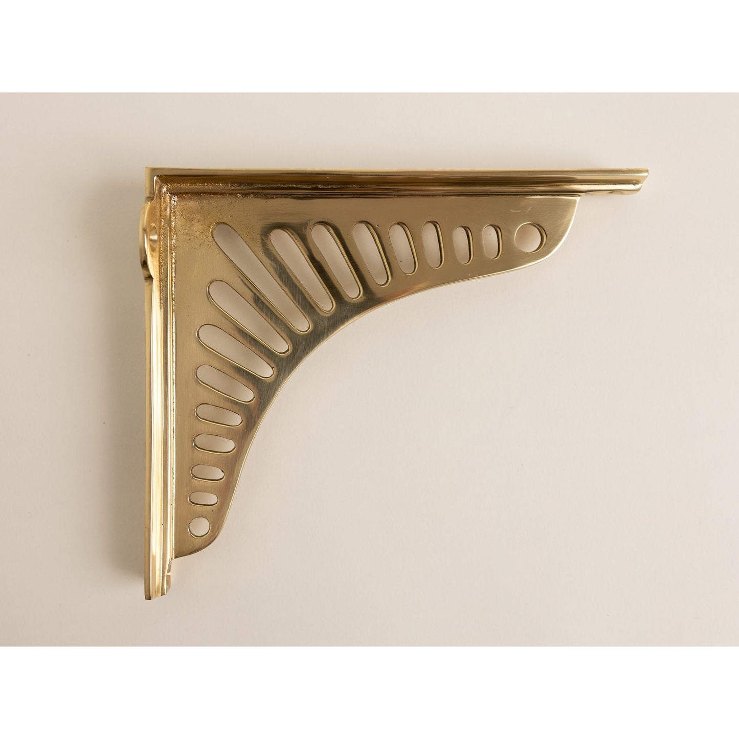 Polished Brass Sunrise Shelf Brackets - Heavy Duty Solid Brass - Brass bee