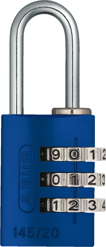 145 Series – Solid Aluminium Combination Padlock 145/20 | 3 Digit Code (Compact Size) Blue Love Handles uk