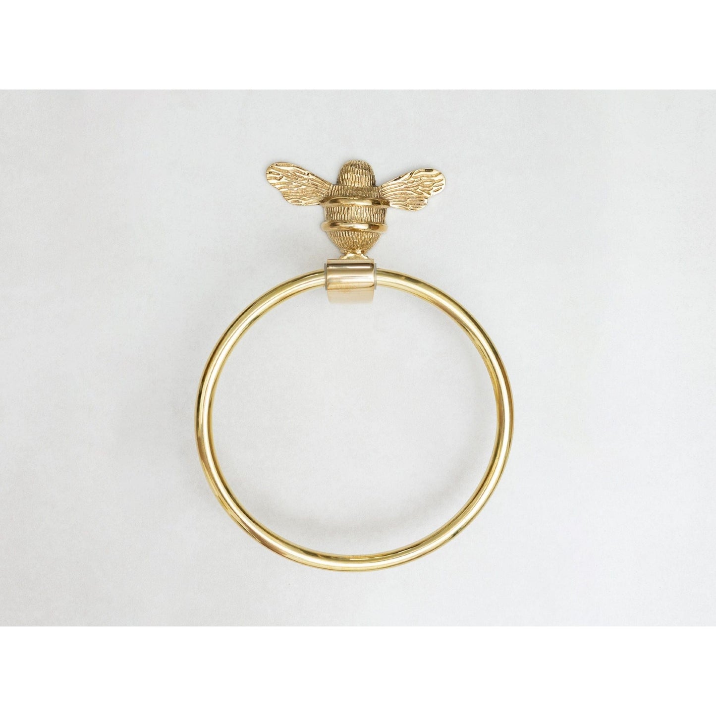 Brass bee Towel Ring with Bee - Brass bee