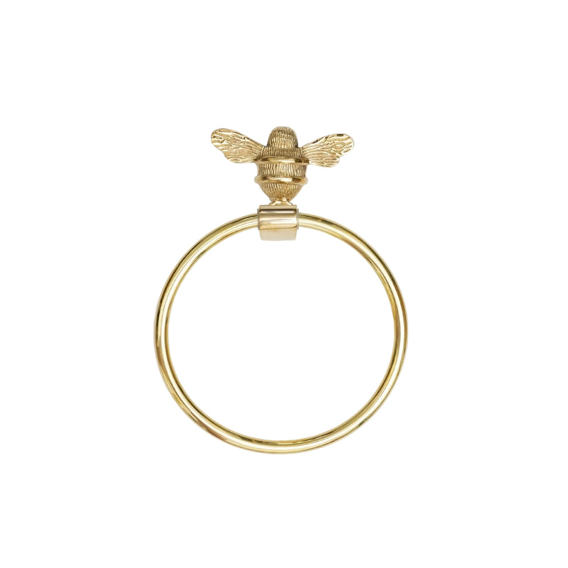 Brass bee Towel Ring with Bee - Brass bee
