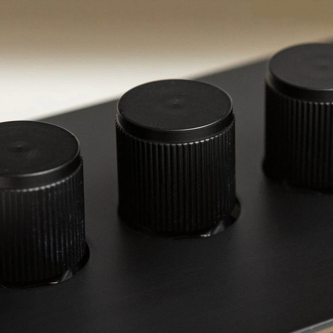 Matte Black Switches and Sockets - Straight Knurled Design