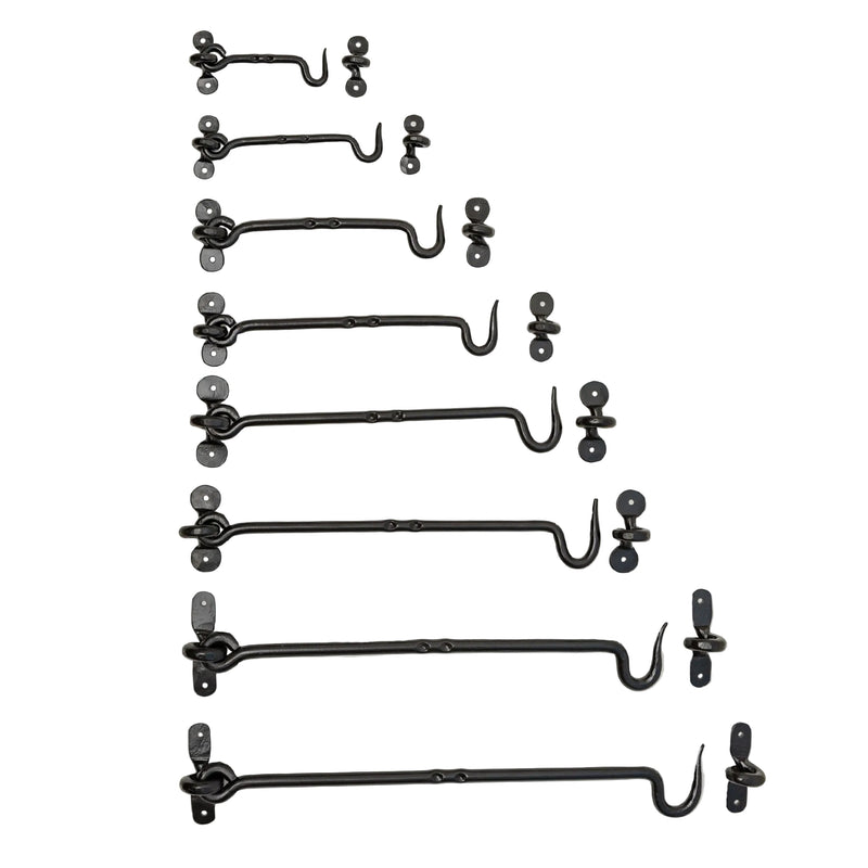 Black Cabin Hook and Eye Door Holder - 8 Sizes