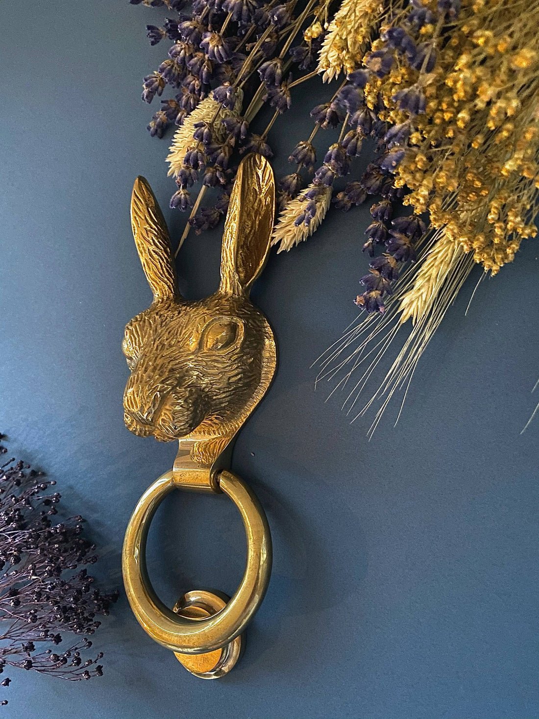 Brass Hare Door Knocker Nickel Finish