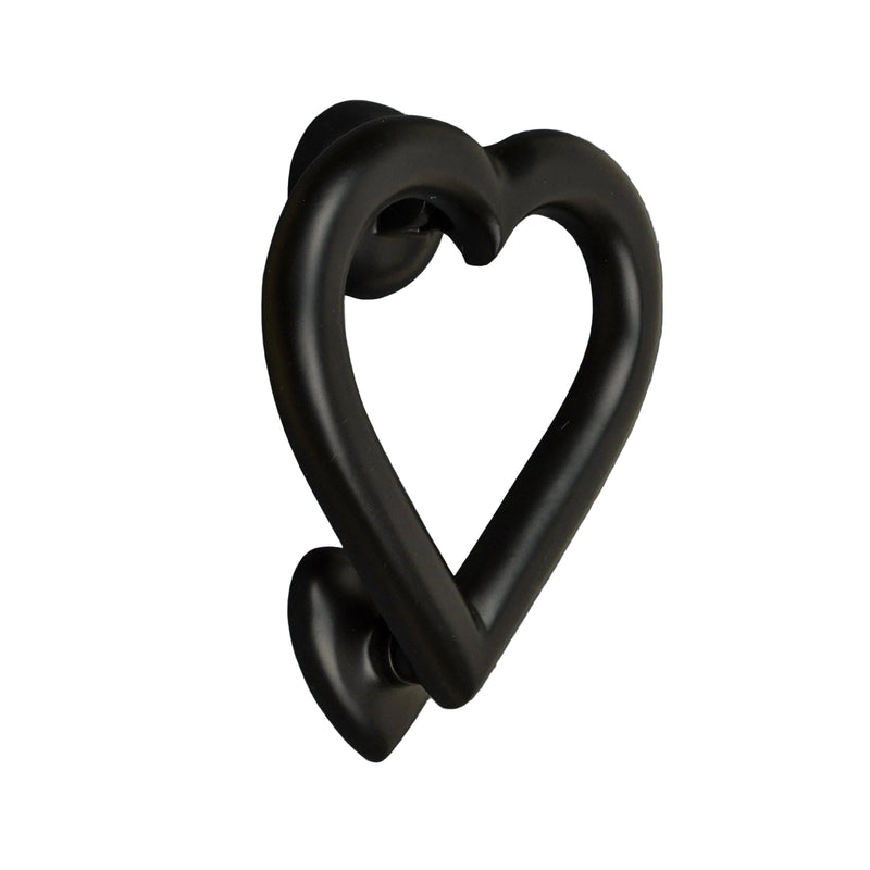 Brass Love Heart Door Knocker - Black Finish - Brass bee