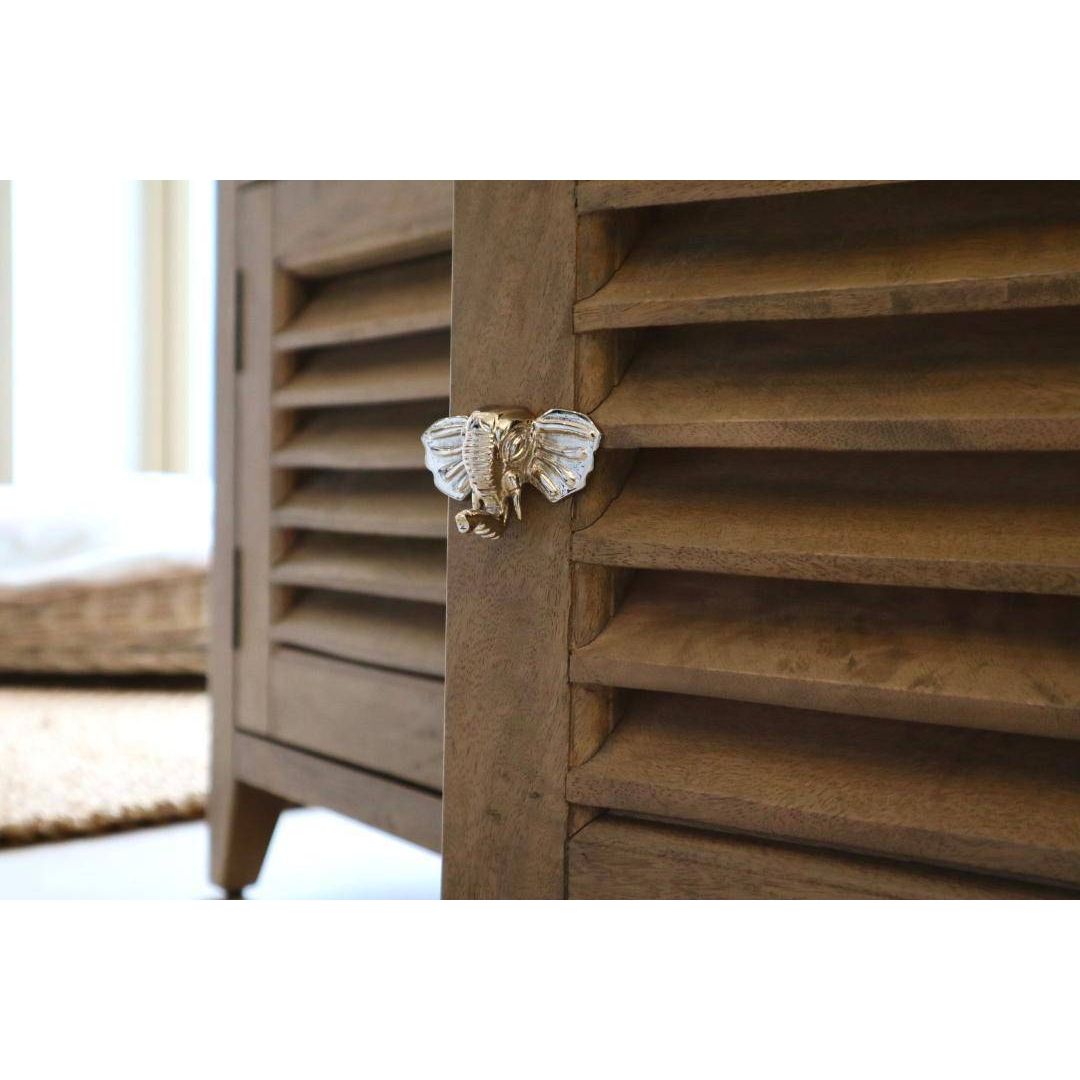 Brass Elephant Drawer Cabinet Knob - Nickel Finish - Brass bee
