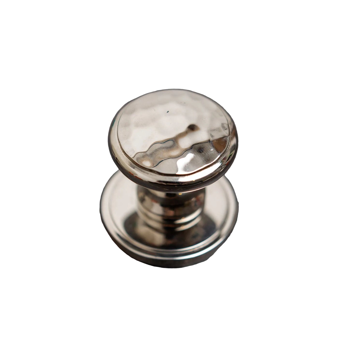Solid Brass Nickel Hammered Cabinet Pull Handles & Knobs - Polished Nickel Finish