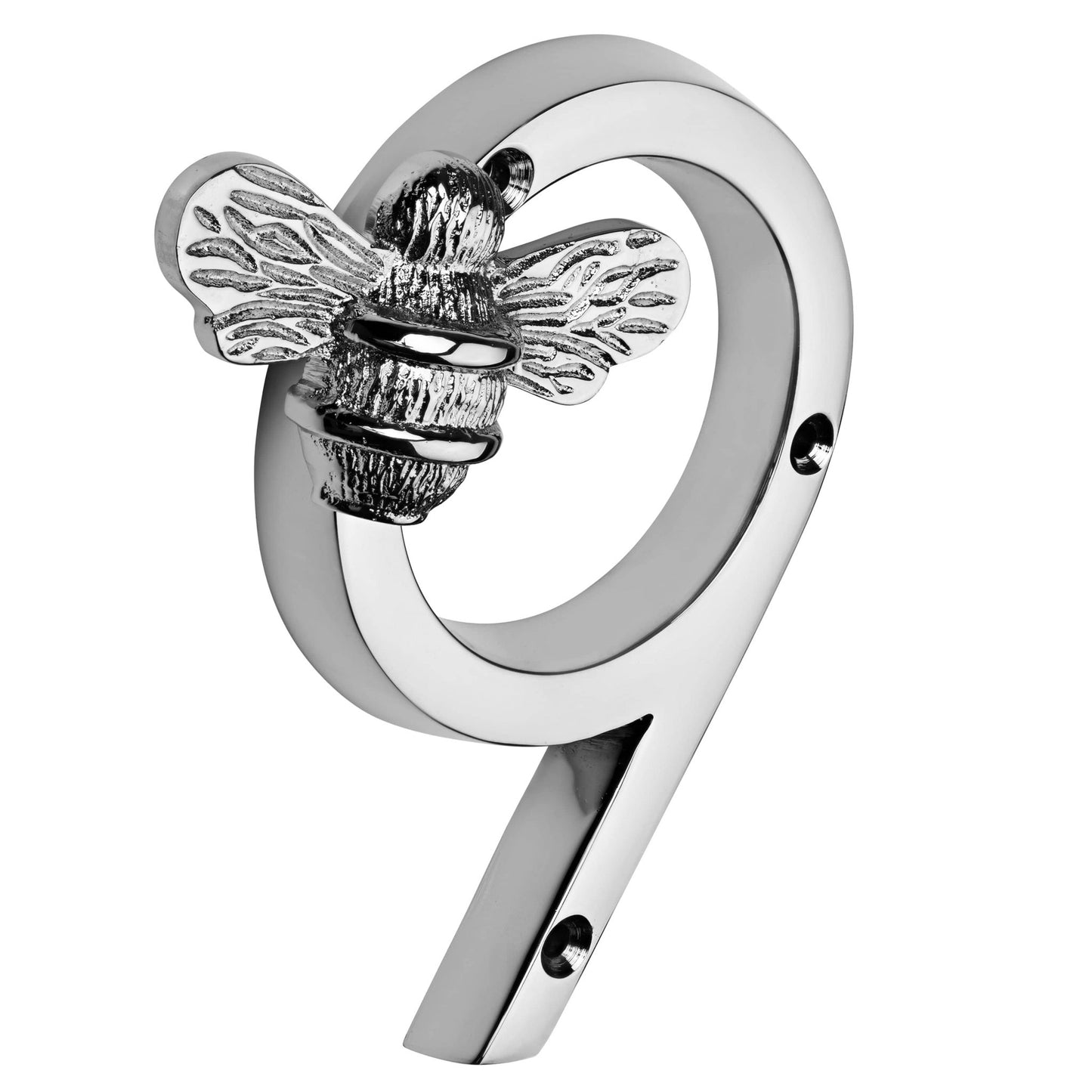 Brass bee Premium House Numbers with Bee in Nickel Finish 0-9 - 4 Inch Pre-order (1-2 weeks) - Brass bee