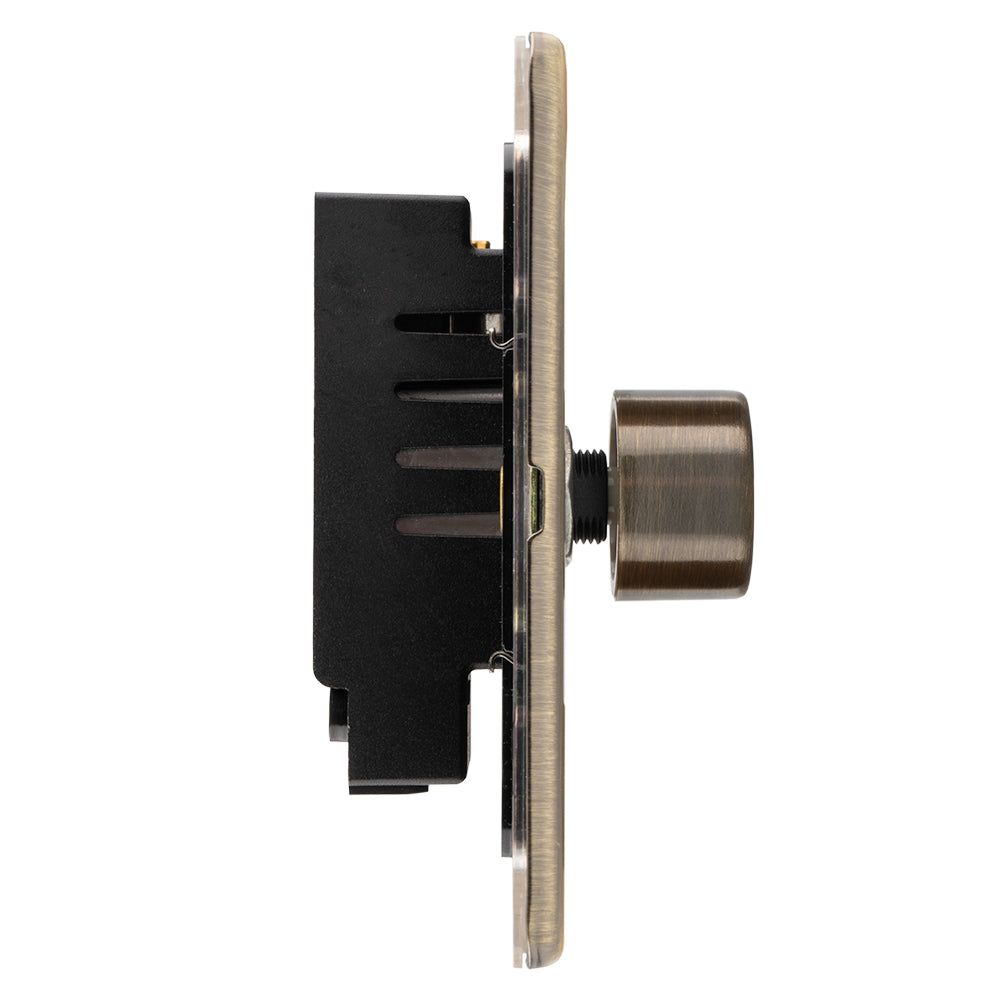 Concealed 3mm 1 Gang Dimmer - Antique Brass