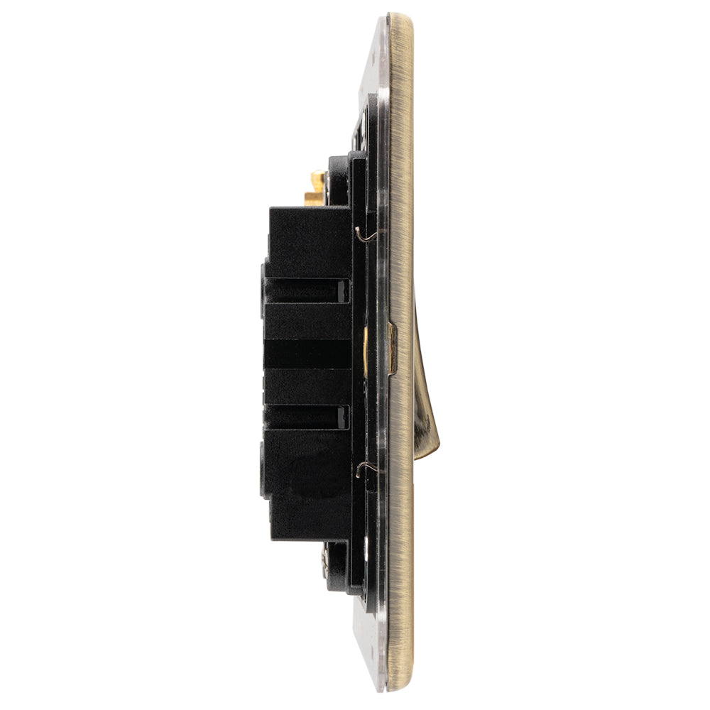 Concealed 3mm 2 Gang Switch - Antique Brass