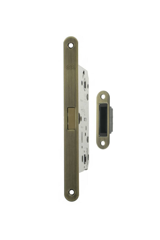 Polaris 2XT Magnetic Lock – 50mm Backset Antique Brass Bathroom Lock Love Handles uk