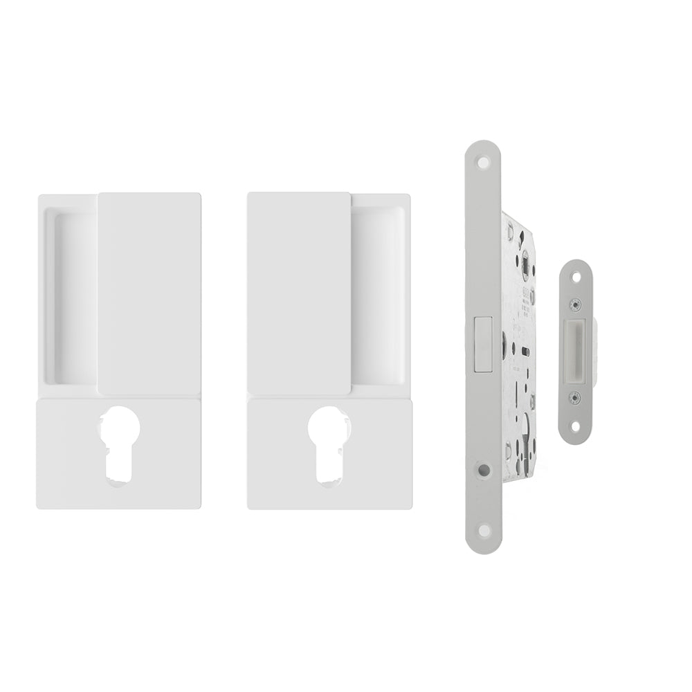 AGB Wave Flush Door Handle & Lock Set