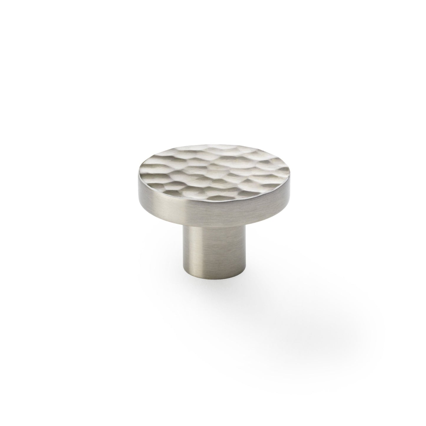 Hanover Hammered Cupboard Knob Satin Nickel 38mm