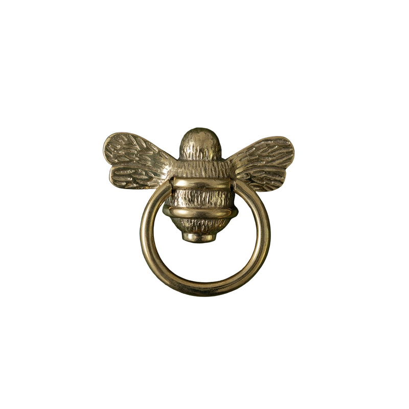 Brass Bee Ring Pull Cabinet Handle - Brass Finish - Brass bee