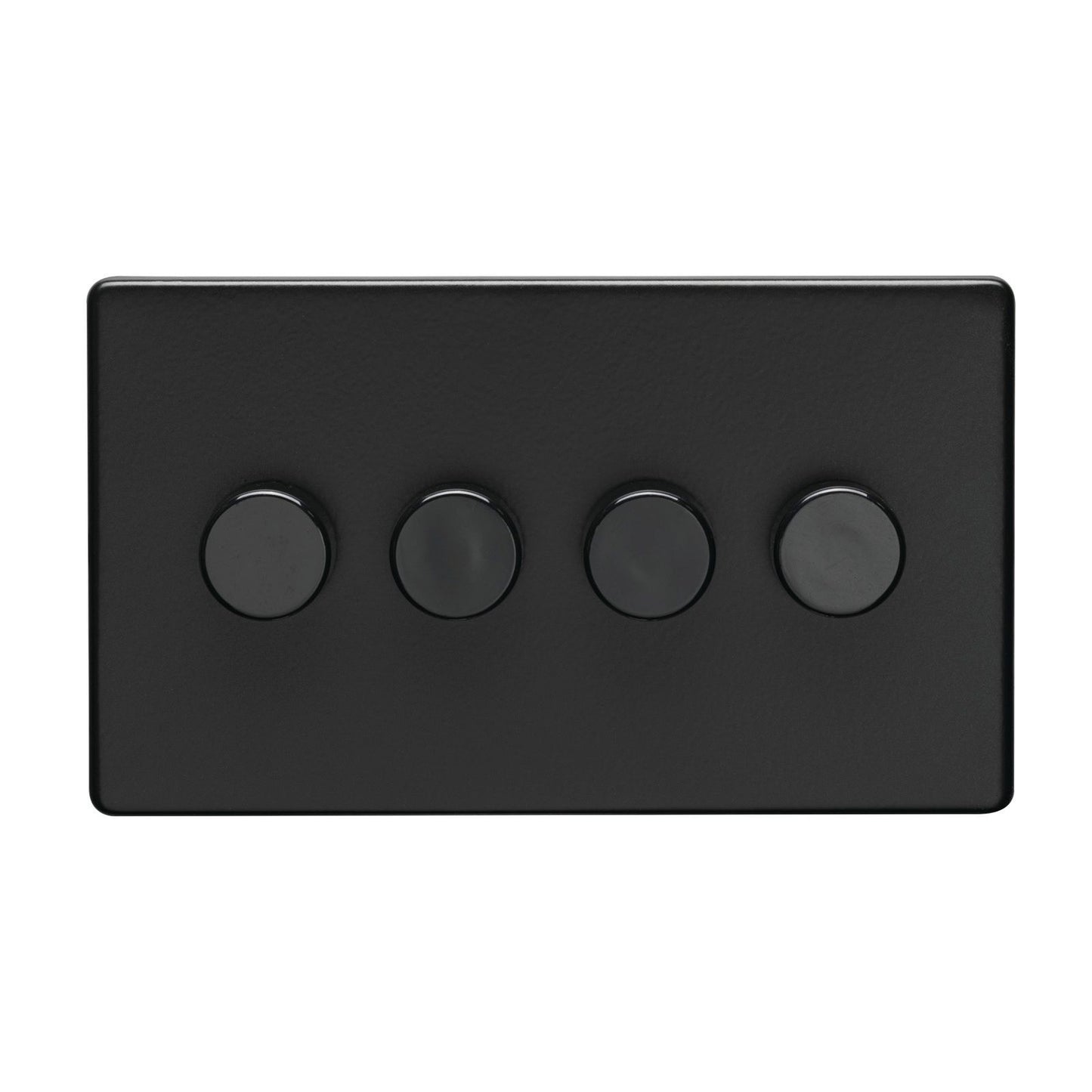4 Gang Dimmer - Matt Black