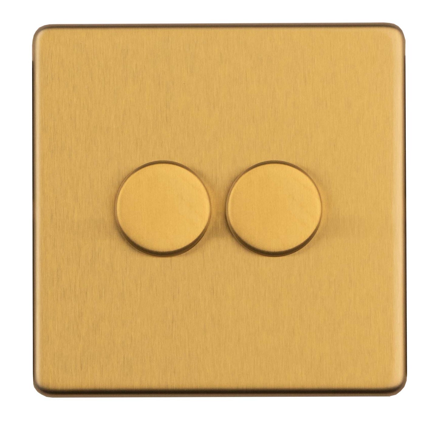 2 Gang Dimmer - Satin brass