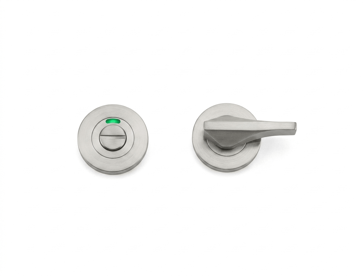 Accessible Turn & Indicator Release - Round Rose Satin Stainless Love Handles uk