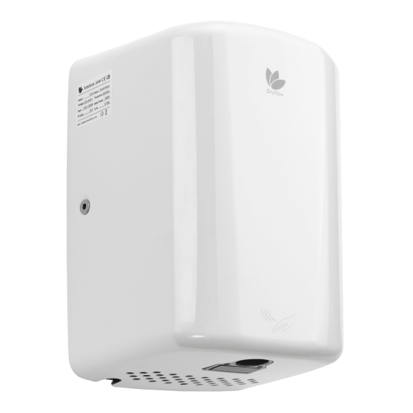 Brushed Stainless Turbo Junior Plus Hand Dryer White Matte Love Handles uk