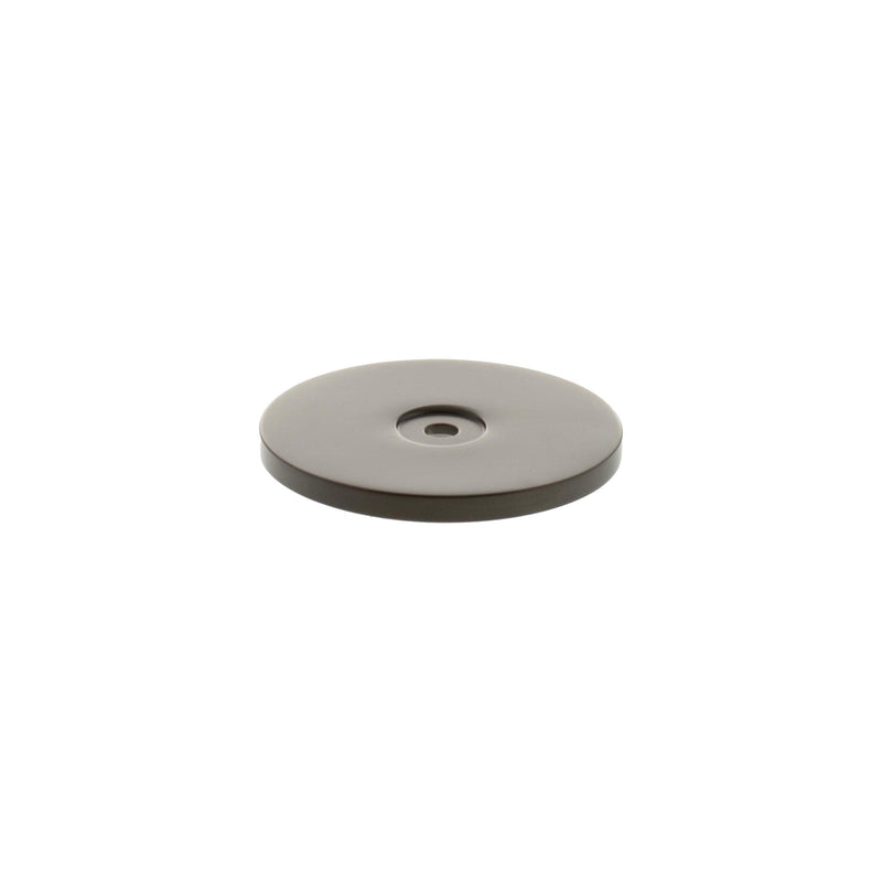 Atlantic Millhouse Brass Round Cabinet Handle Backplate in a brushed brass finish, featuring a circular design with a central hole for easy installation.