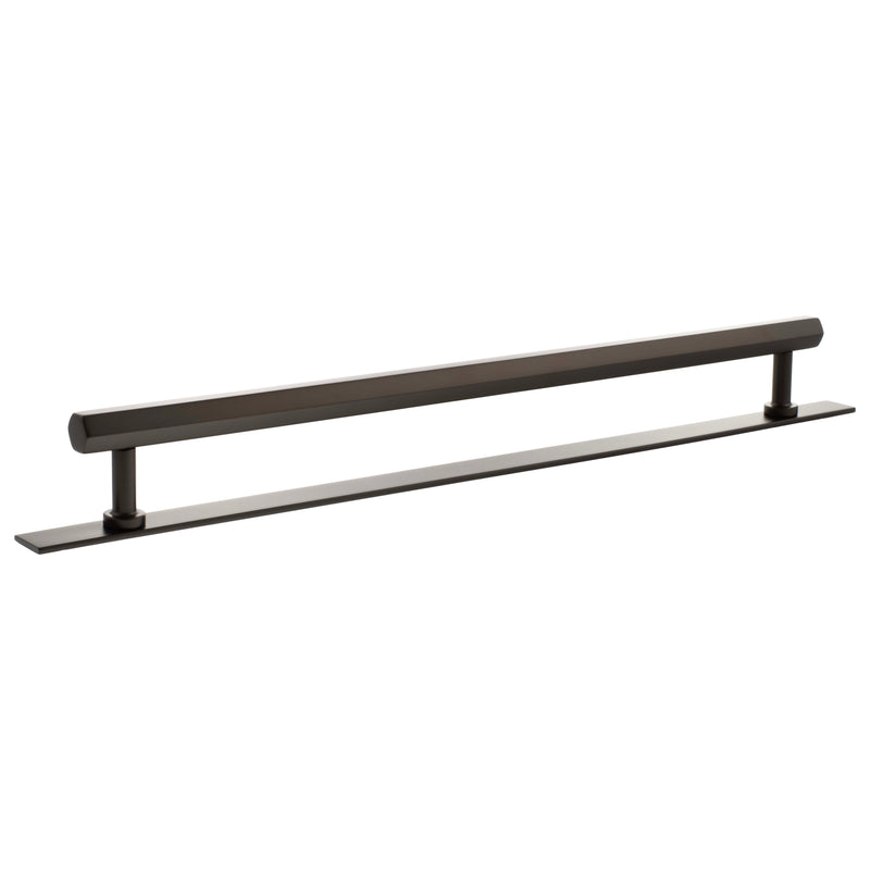 Millhouse Brass Pennington Hexagonal T-Bar Cabinet Pull Handle on Backplate 320mm