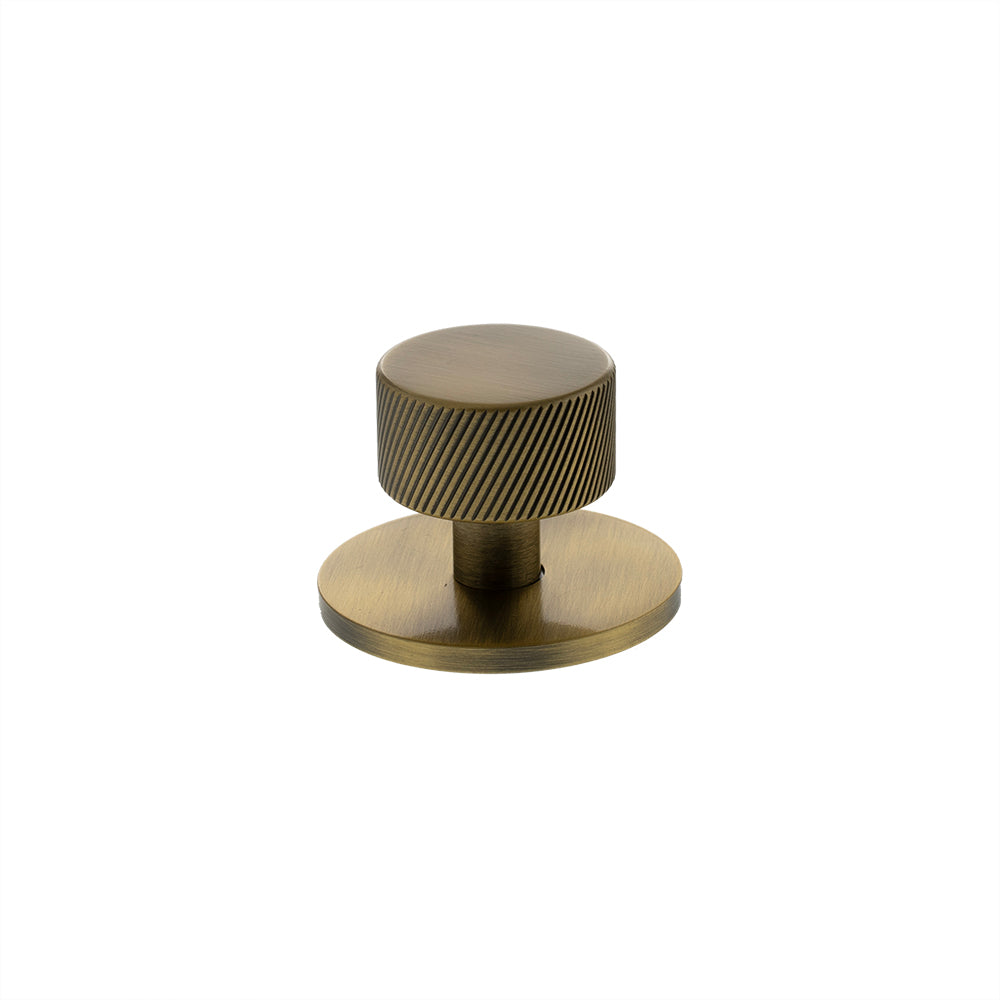 Millhouse Brass Paddington Spiral Round Cabinet Knob Handle on Backplate