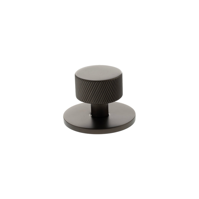 Millhouse Brass Paddington Spiral Round Cabinet Knob Handle on Backplate