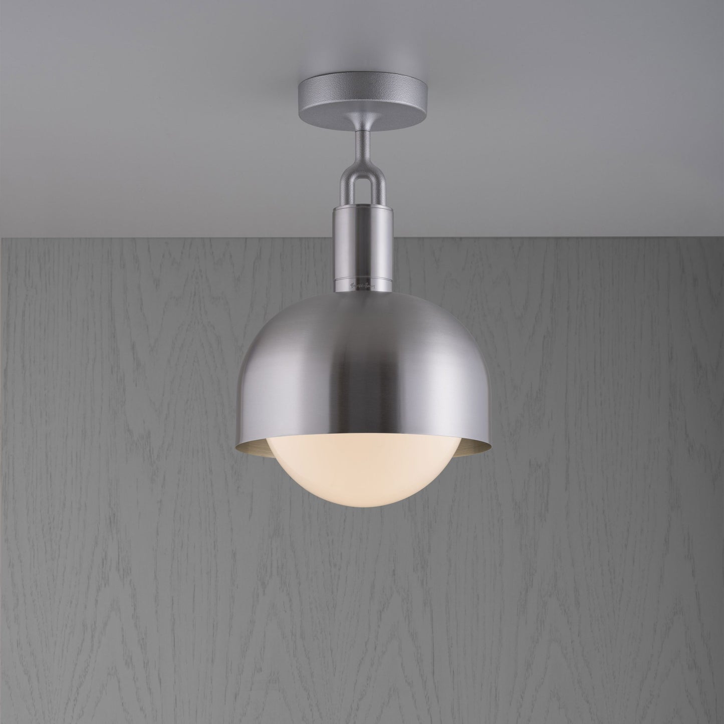 Forked Ceiling Opal Globe and Shade Medium