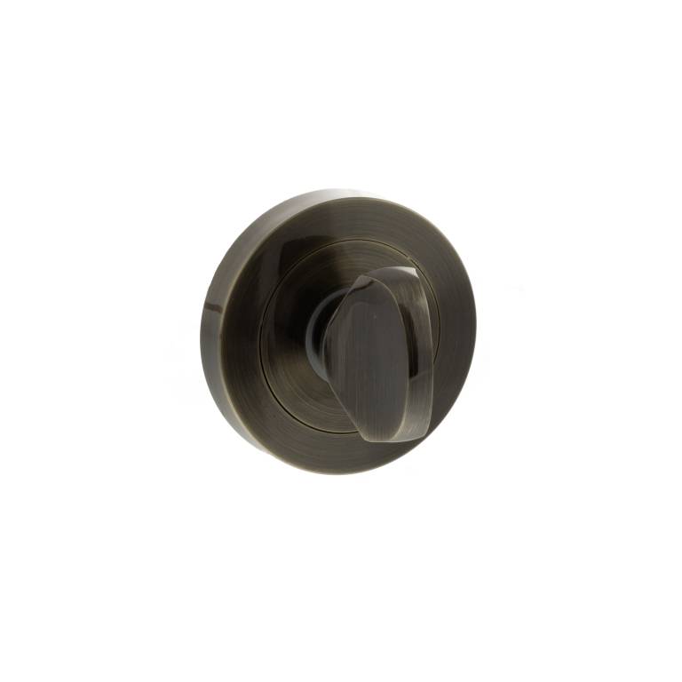 Atlantic STATUS WC Turn and Release on S4 Round Rose in a dark bronze finish, featuring a circular base and a simple turn knob design for locking and releasing.