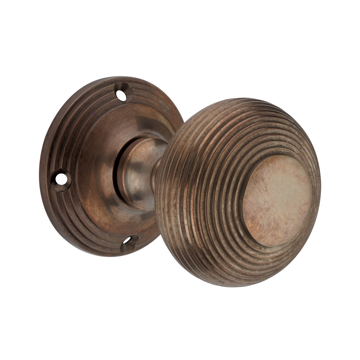 Beehive Door Knob 55mm Aged Brass