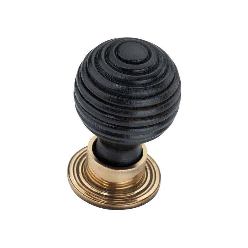Ebonised Preston Cupboard Knob Small Aged Brass Love Handles uk