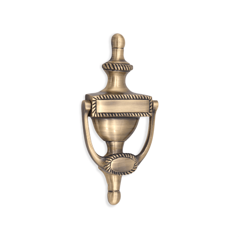 Georgian Door Knocker 150mm Antique Brass Love Handles uk