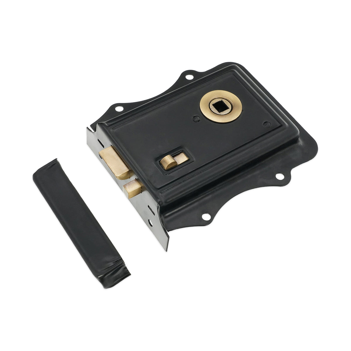 Spira Brass Iron Rim Lock — Olde Black / Antique Finish Black/Antique Love Handles uk