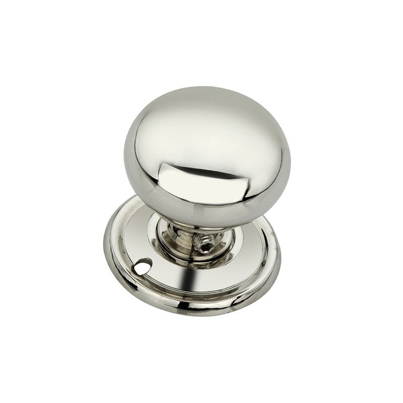 Spira Brass Cottage Small 40mm Rim/Mortice Door Knob in polished chrome finish, featuring a round knob design with a smooth, reflective surface and a matching round base plate.