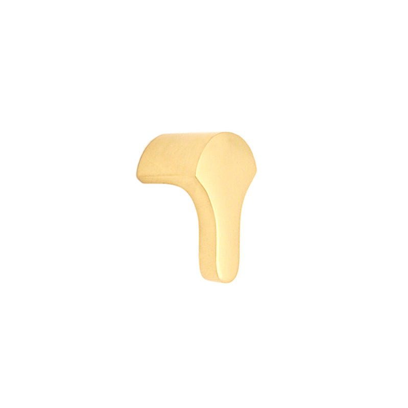 Spira Brass Tulip Drop Pull in a polished gold finish, featuring a smooth, curved design with a drop shape, suitable for cabinets or furniture.