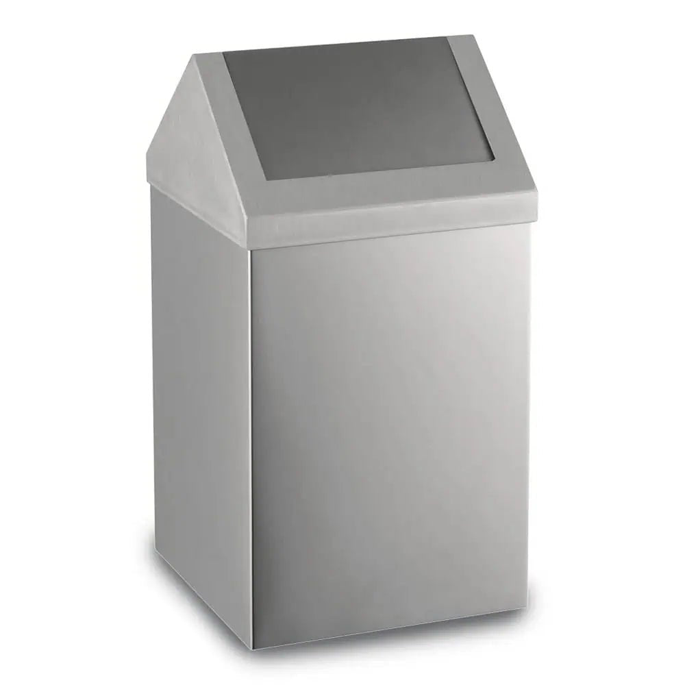 Ecoline Brushed Stainless Waste Bin ( Swing Lid ) 11L – 80L Capacity Stainless Steel 11 Litre Love Handles uk