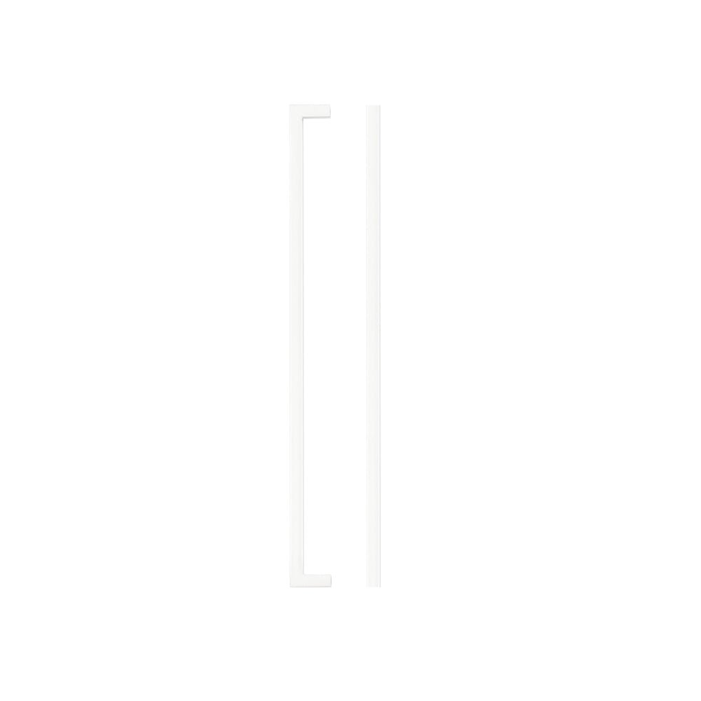 Zoo Hardware Top Drawer Fittings Square Block Cabinet Handle, shown in two sizes, featuring a minimalist square design in a sleek white finish made of durable material.