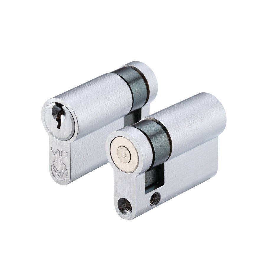 V10 Euro Profile Single Cylinder 50mm Satin Chrome Keyed to Differ (E) Love Handles uk