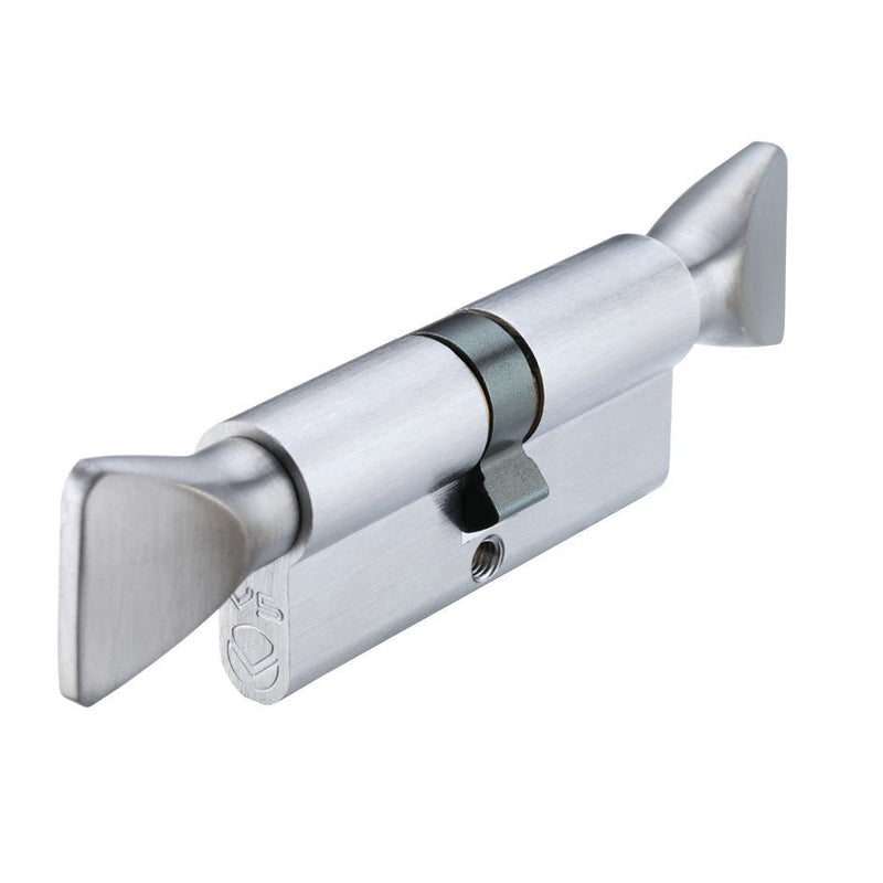 V5 Euro Profile Double Turn Cylinder Satin Chrome 60mm Love Handles uk