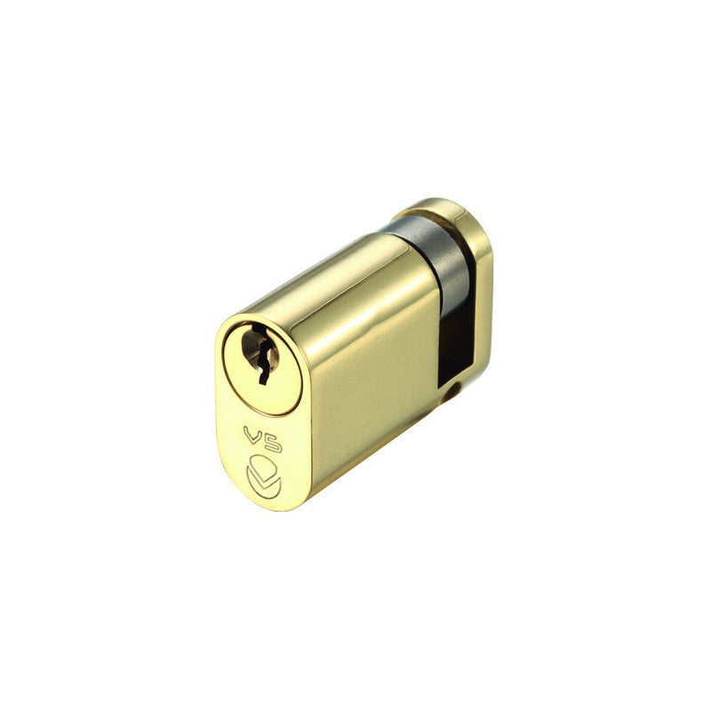 V5 Oval Profile Single Cylinder Polished Brass 40mm Keyed to Differ (E) Love Handles uk
