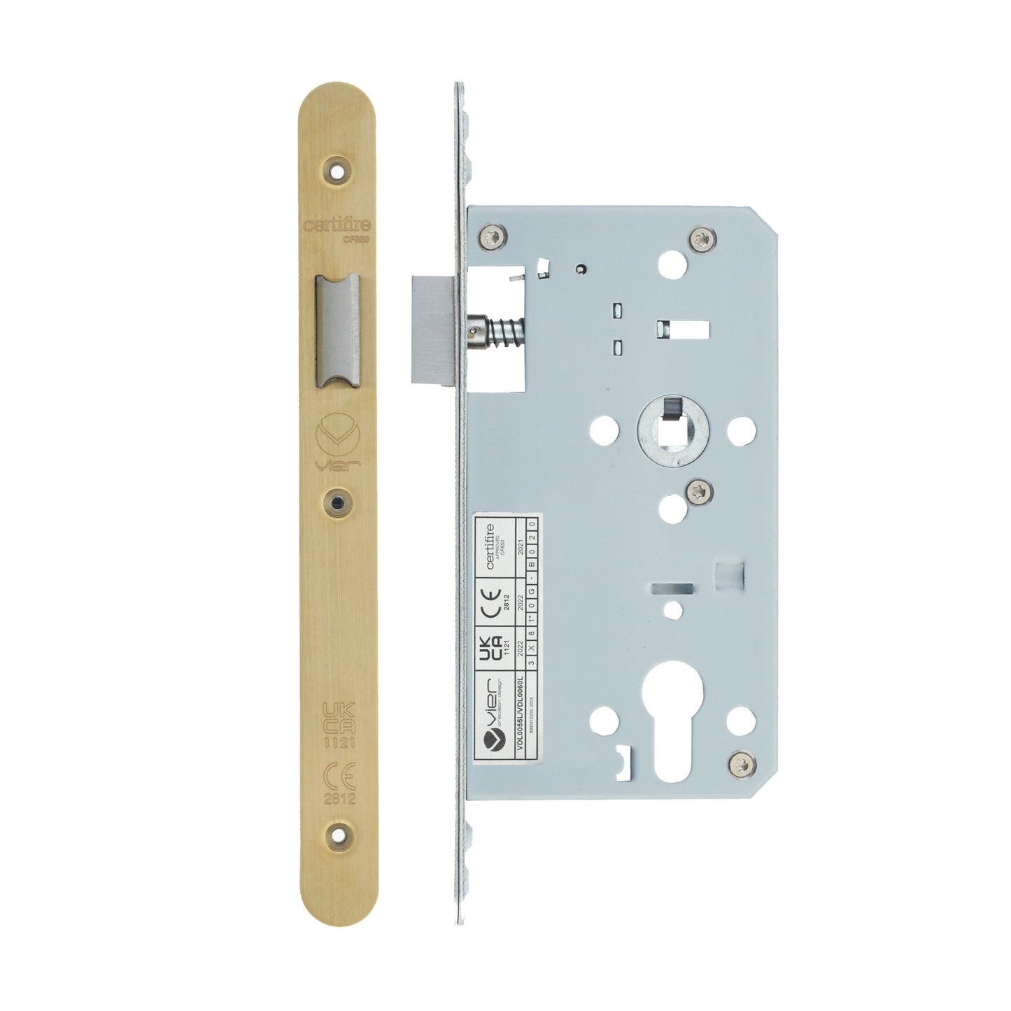 2-Piece DIN Latch Range 55-60mm 60mm Square PVD Satin Brass Love Handles uk