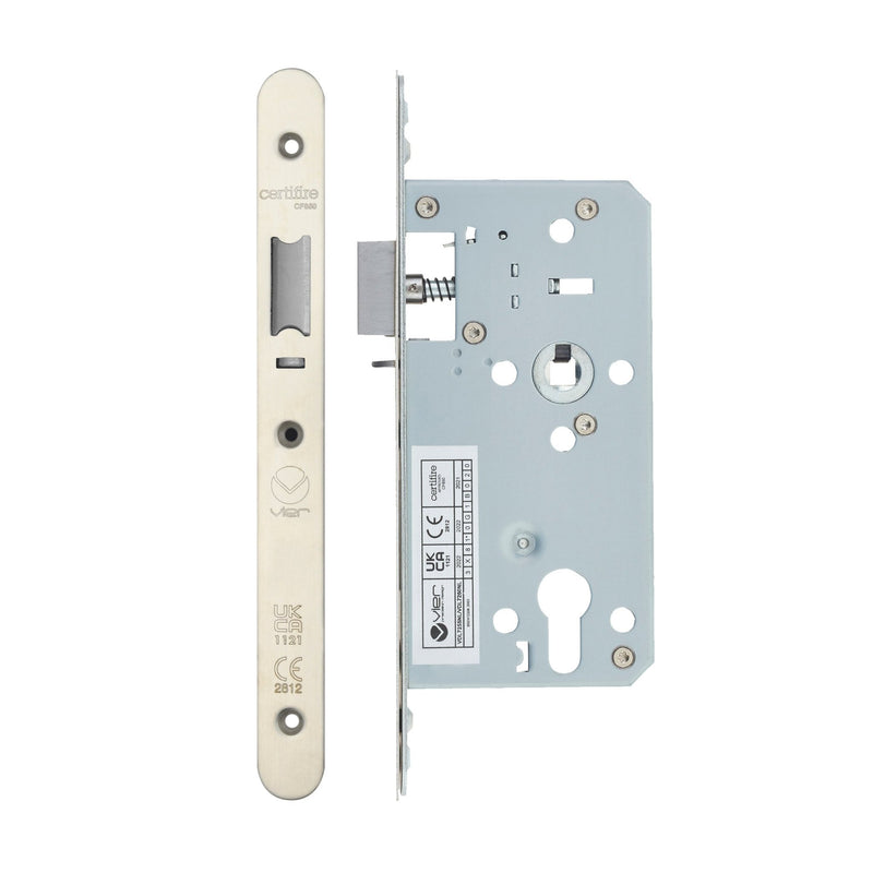2-Piece DIN Night Latch 55-60mm 55mm Radius Satin Stainless Love Handles uk