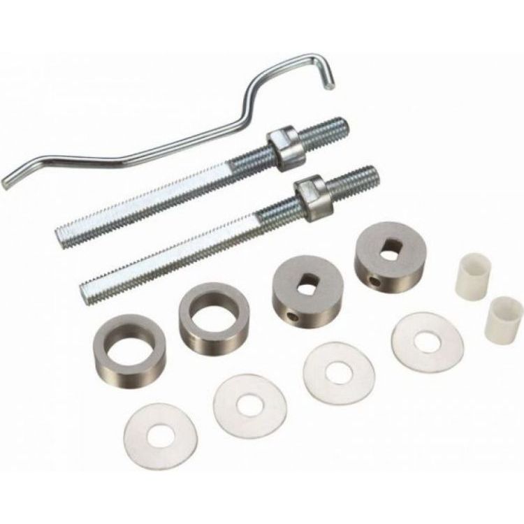 Zoo Hardware 22mm Back to Back Fixing Pack suitable for SS201 and SS304 pull handles, including metal bolts, washers, and spacers in a silver finish, designed for secure installation.