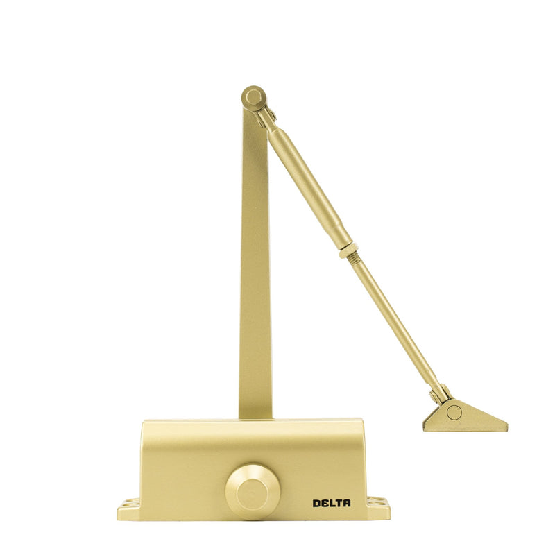 Zoo Hardware Size 3 Door Closer in black, complete with Fig 66 Bracket, designed for effective door closure with adjustable settings.