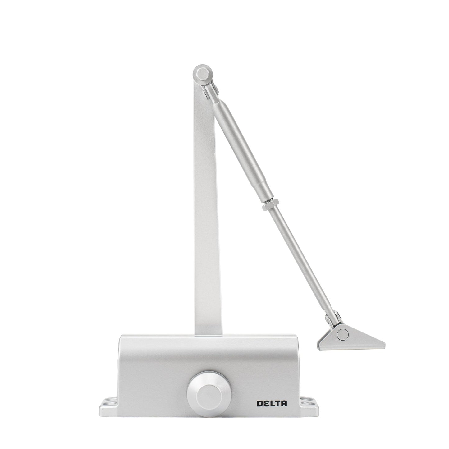 Zoo Hardware Size 3 Door Closer in black, complete with Fig 66 bracket, featuring a compact design with adjustable closing speed and durable construction for effective door operation.