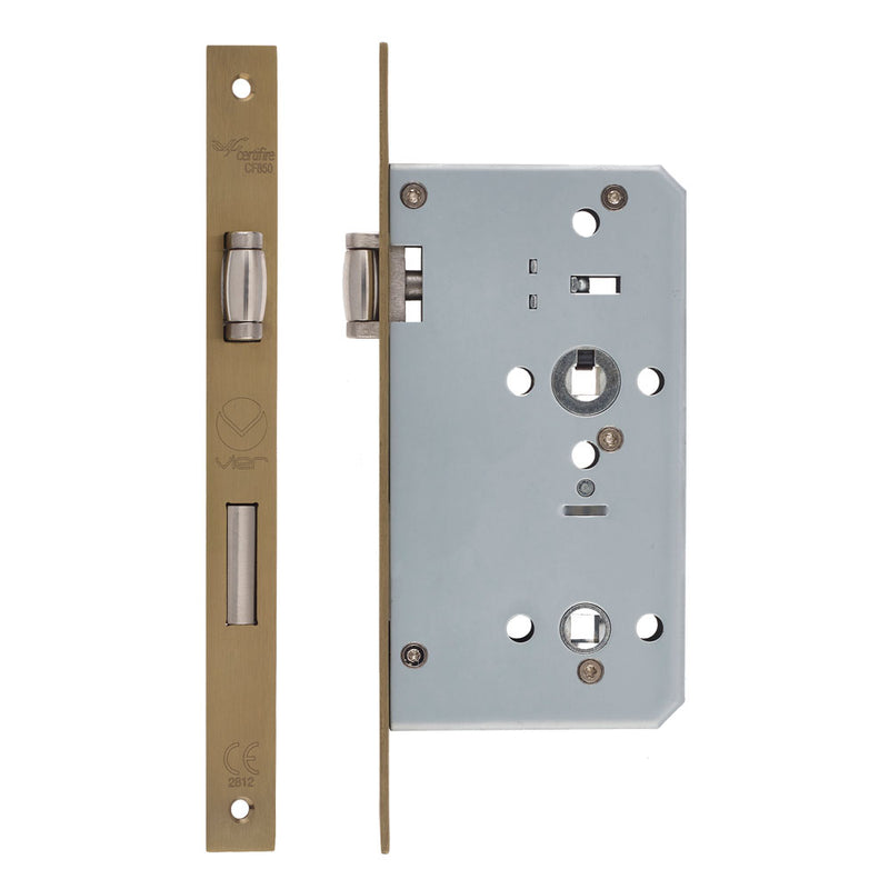 Zoo Hardware DIN Lift-to-Lock Sashlock — 72mm Backset, Square Forend, White