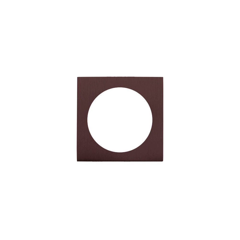 Zoo Hardware ZPZ Spare Square Rose Pack in a dark bronze finish, designed to suit turn and release mechanisms, featuring a square design with a circular cutout.