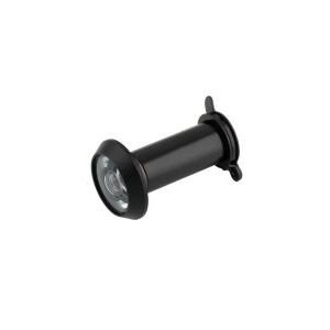 Carlisle Brass Door Viewer Glass Lens in black, featuring a circular design with a clear lens for visibility, suitable for installation in doors.