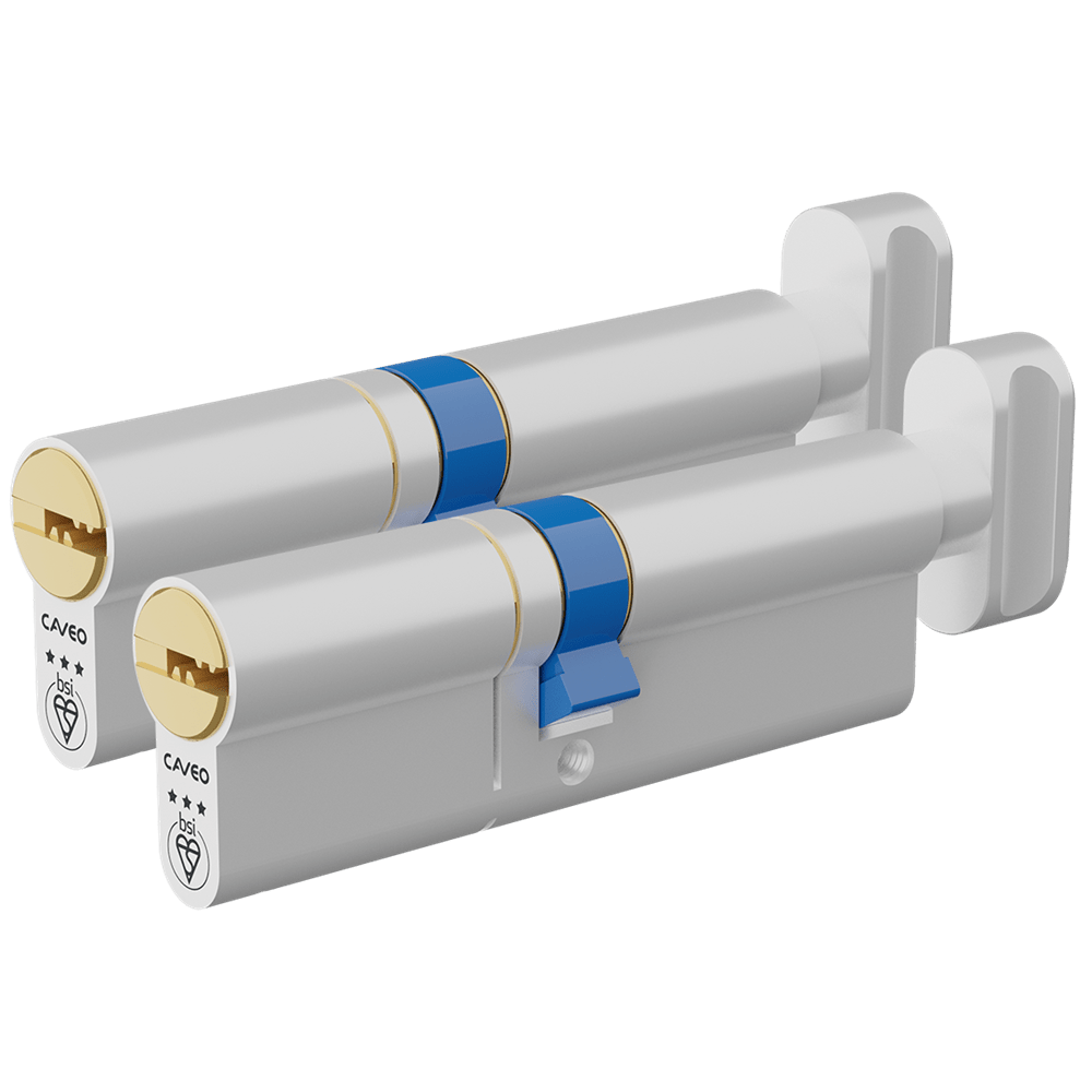 Aldridge Cylinders CAVEO TS007 3* Key & Turn Euro Dimple Cylinder Keyed Alike Pair - 95mm 45(Ext)/50
